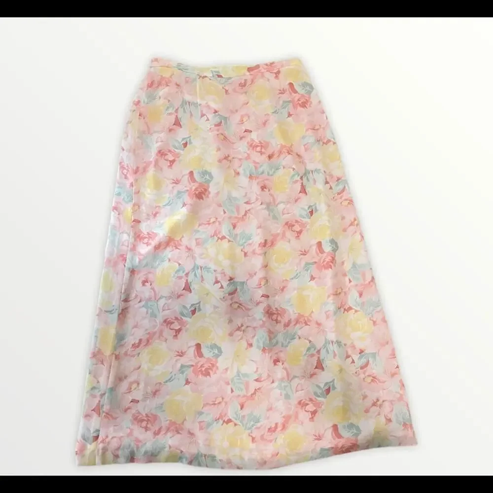 Vintage Pendleton Pastel Floral Fairy Romantic Skirt Womens Size 10 Cottagcore